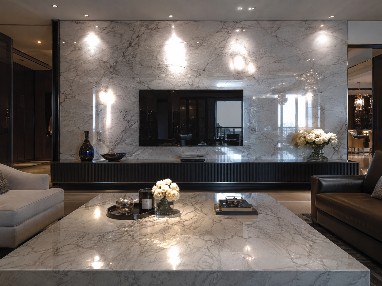 đá marble bị bóng gương