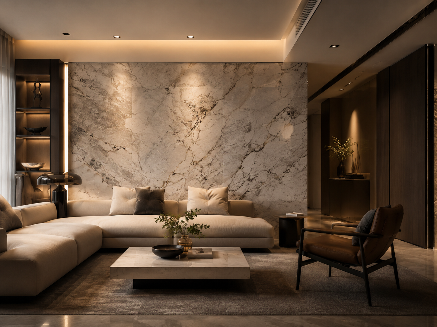 chiếu sáng vật liệu đá