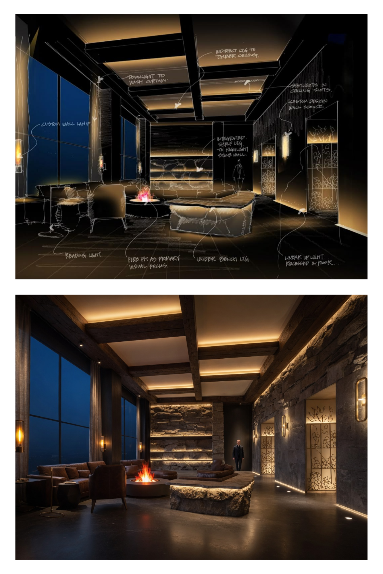 thiết kế chiếu sáng gỗ