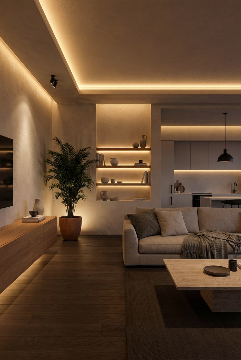 thiết kế chiếu sáng đèn hiệu ứng vách tường