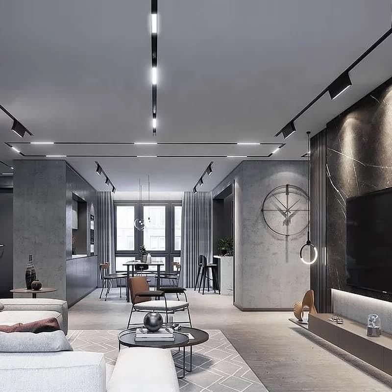 Giải pháp chiếu sáng đá Marble bóng gương giúp giảm lóa và làm nổi bật vân đá tinh tế