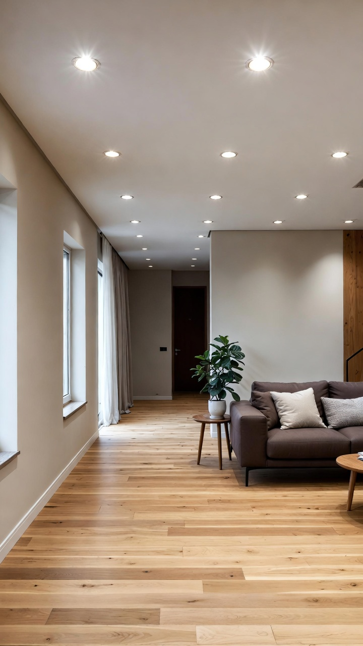 Hệ thống đèn âm trần downlight lắp đặt quá dày đặc trên trần thạch cao 