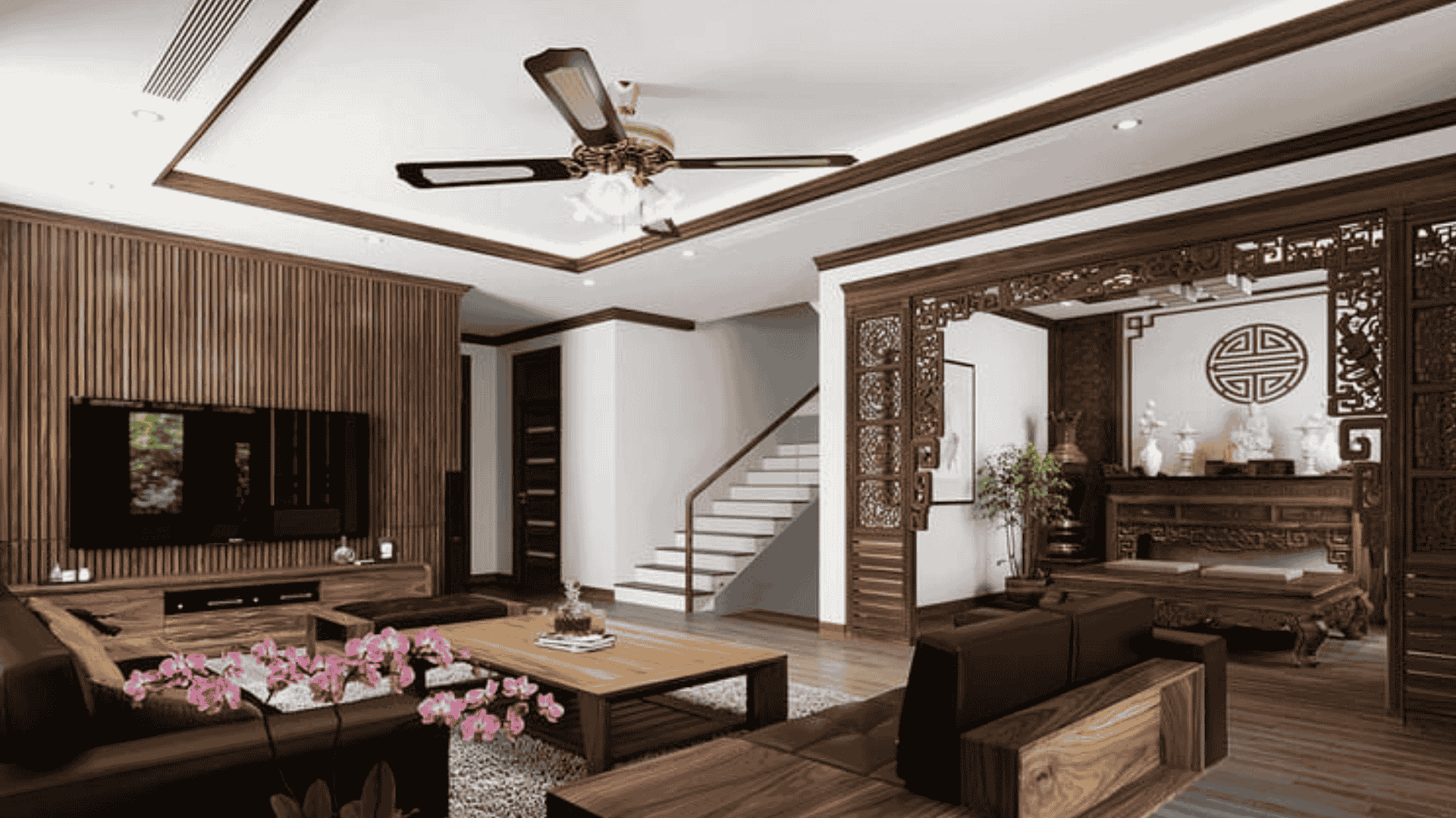 Phòng thờ kết hợp phòng khách