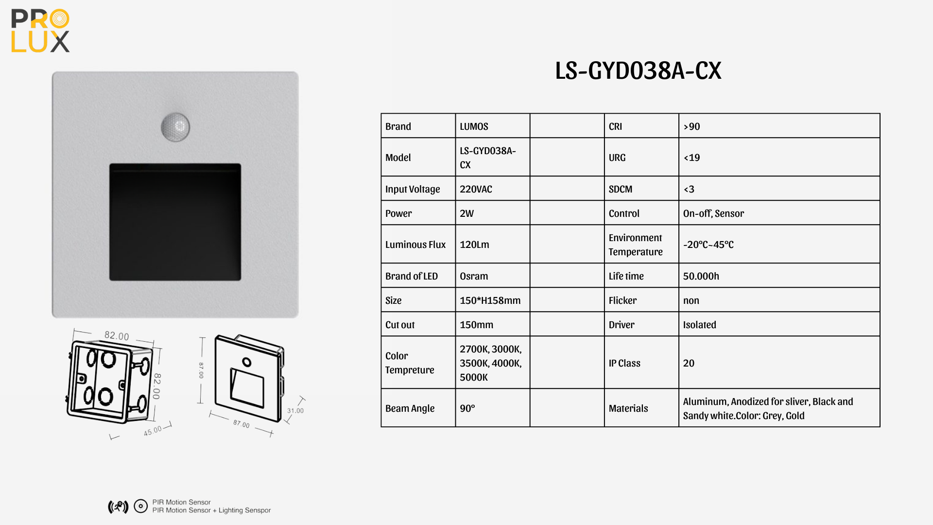 Đèn âm bậc cầu thang LS-GYD038A-CX